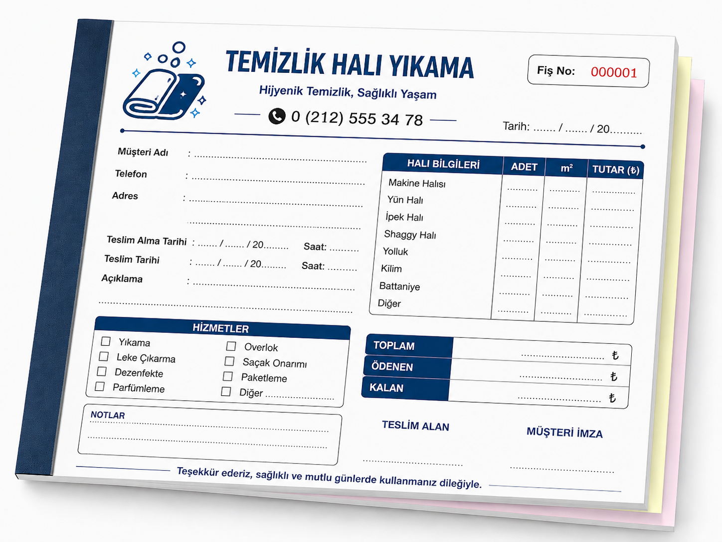 Halı Yıkama Fişi Basımı